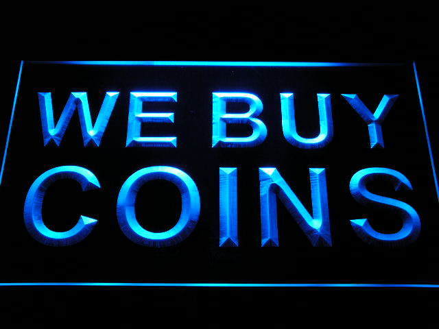 We Buy Coins Display Shop Neon Light Sign